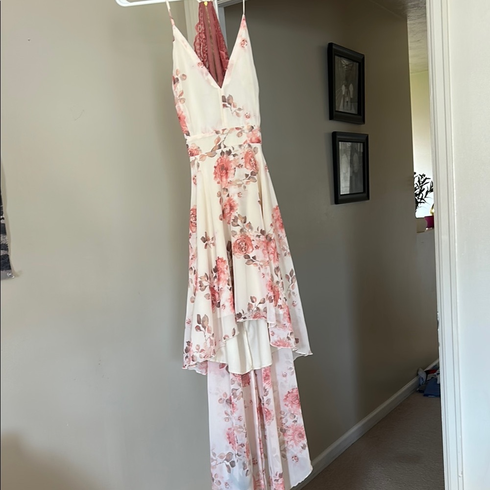 Windsor Pink and White High-Low Sundress